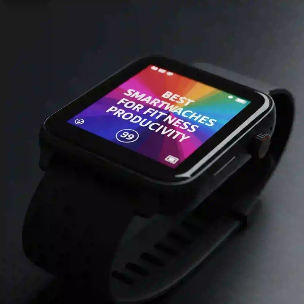 Smartwatch guide infographic featuring Apple Watch Series 9, Garmin Venu 3, Samsung Galaxy Watch 6, and Fitbit Sense 2, showcasing a side-by-side comparison of features like health tracking, battery life, GPS, smart notifications, and fitness tools for 2025 buyers.