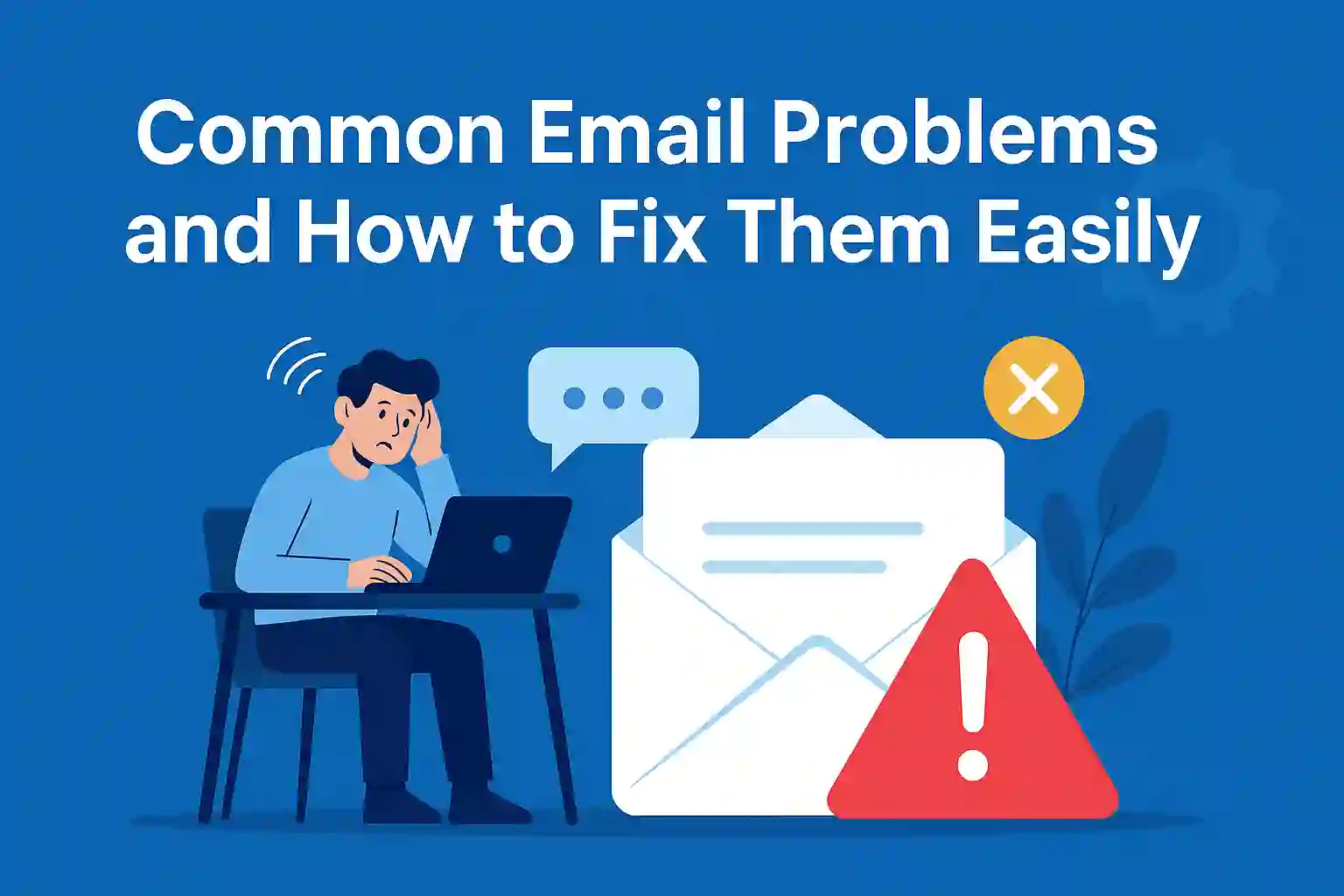 Infographic on 11 common email problems and simple solutions for each issue.