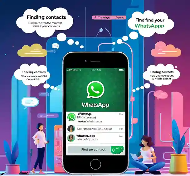 Image illustrating WhatsApp as the leading global messaging app, with a guide on finding contacts on the platform.