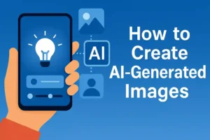 Guide cover for creating AI-generated images, titled "How to Create AI-Generated Images: Complete Guide 2025."