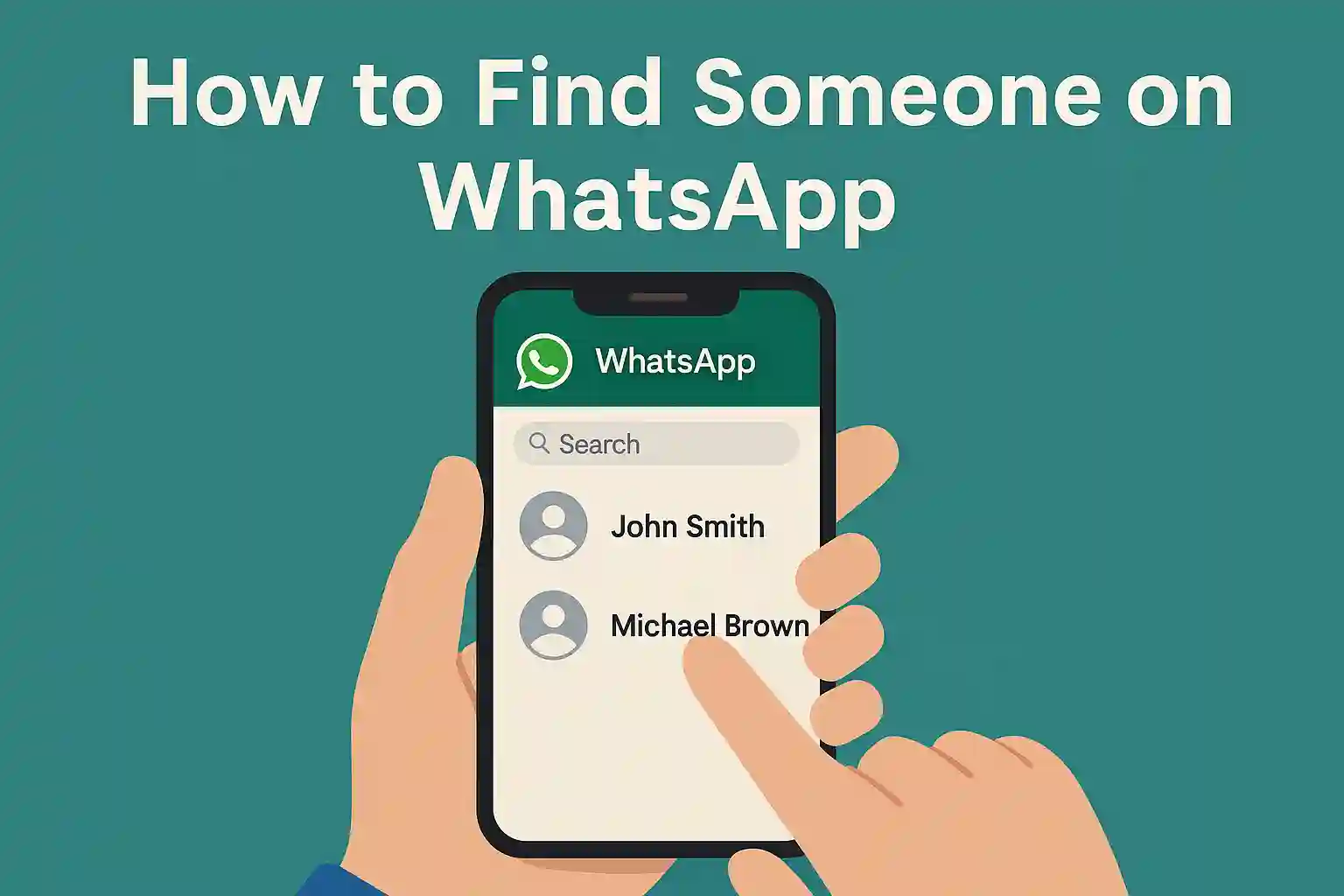 Step-by-step guide on how to find someone on WhatsApp, featuring clear instructions and visuals for easy navigation.