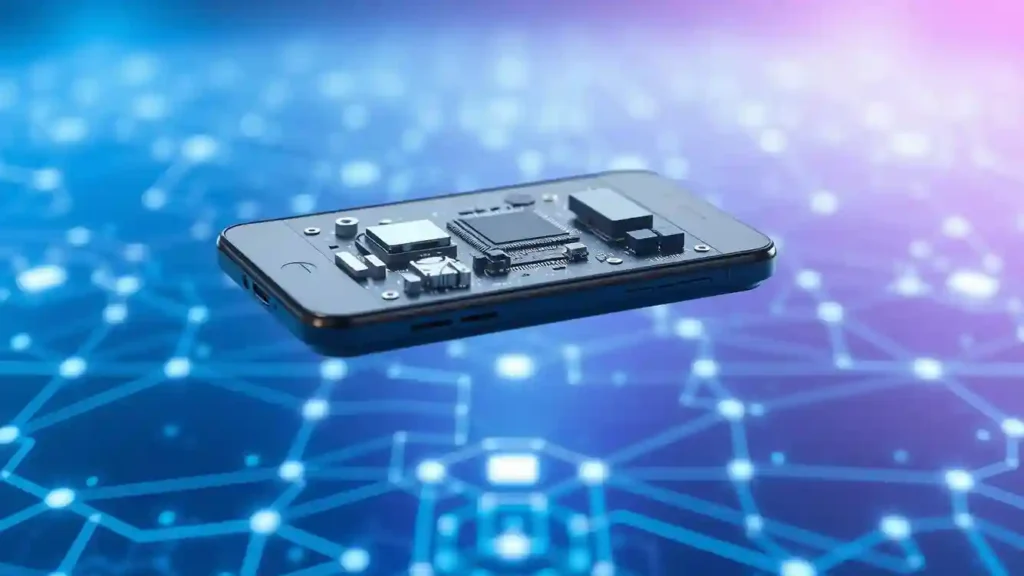 A sleek, modern android device hovering above a futuristic digital landscape, its intricate circuitry and secure interfaces visible. The background features a stylized network of interconnected nodes, representing the complex web of virtualization and security protocols. Soft blue and violet hues cast an ethereal glow, conveying a sense of advanced technology and heightened cybersecurity. The android device appears to be the focal point, its design elements meticulously detailed to showcase the sophisticated hardware and software components that enable secure virtualization. The overall composition evokes a sense of technological prowess and the importance of robust security measures in the realm of android virtualization.