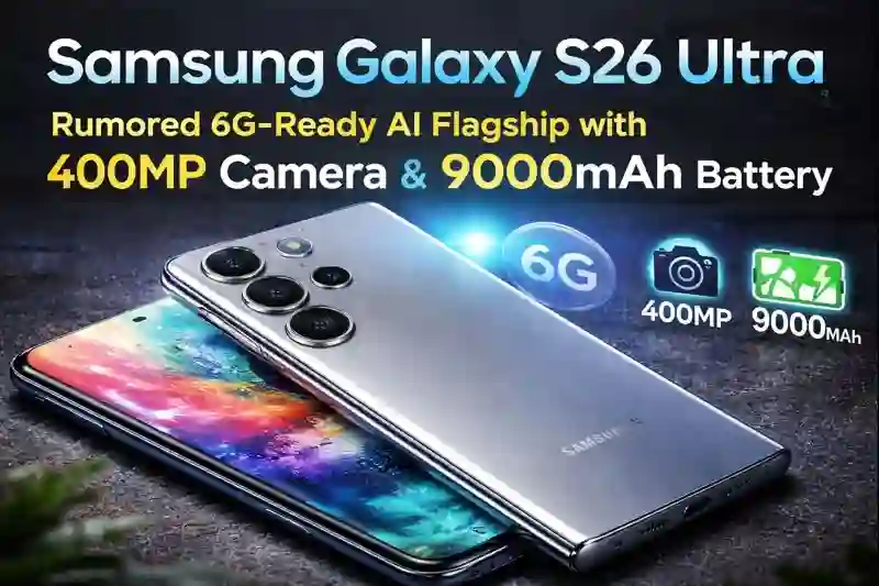 Samsung Galaxy S26 Ultra rumored 6G-ready AI flagship smartphone with advanced camera and large battery