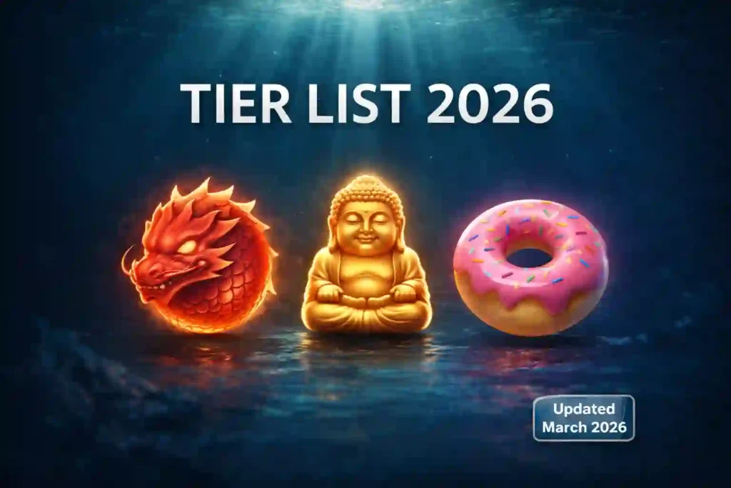 Blox Fruits 2026 tier list image featuring top fruits like Dragon, Buddha, and Dough ranked by performance