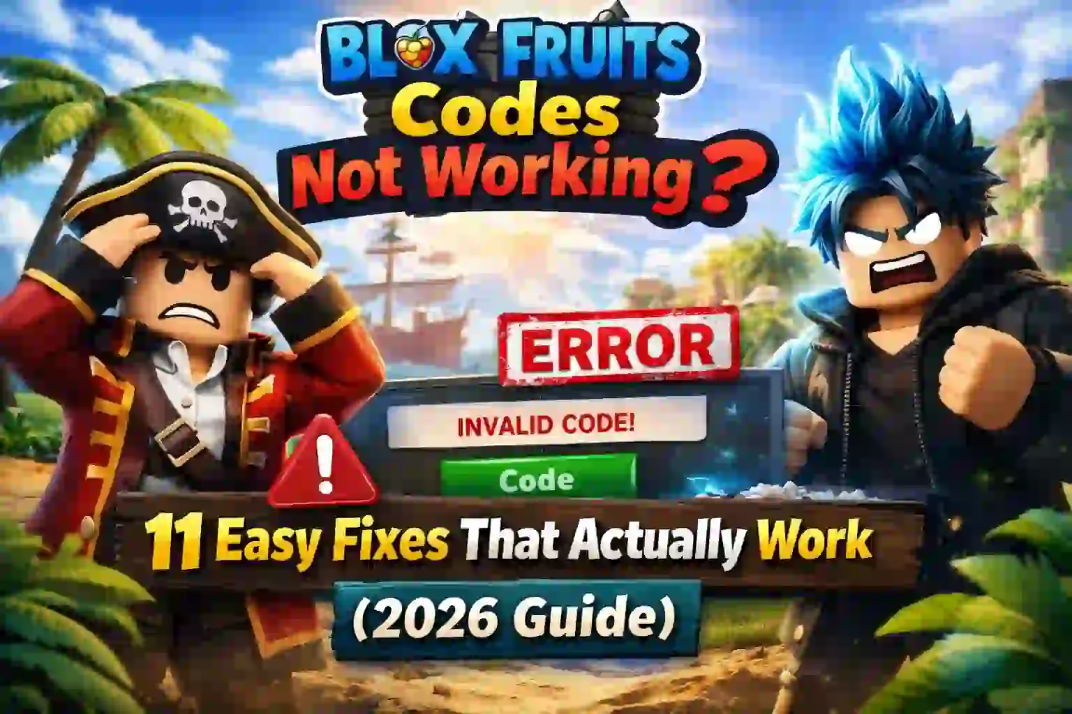 Blox Fruits codes not working fix guide 2026 - code invalid error solution