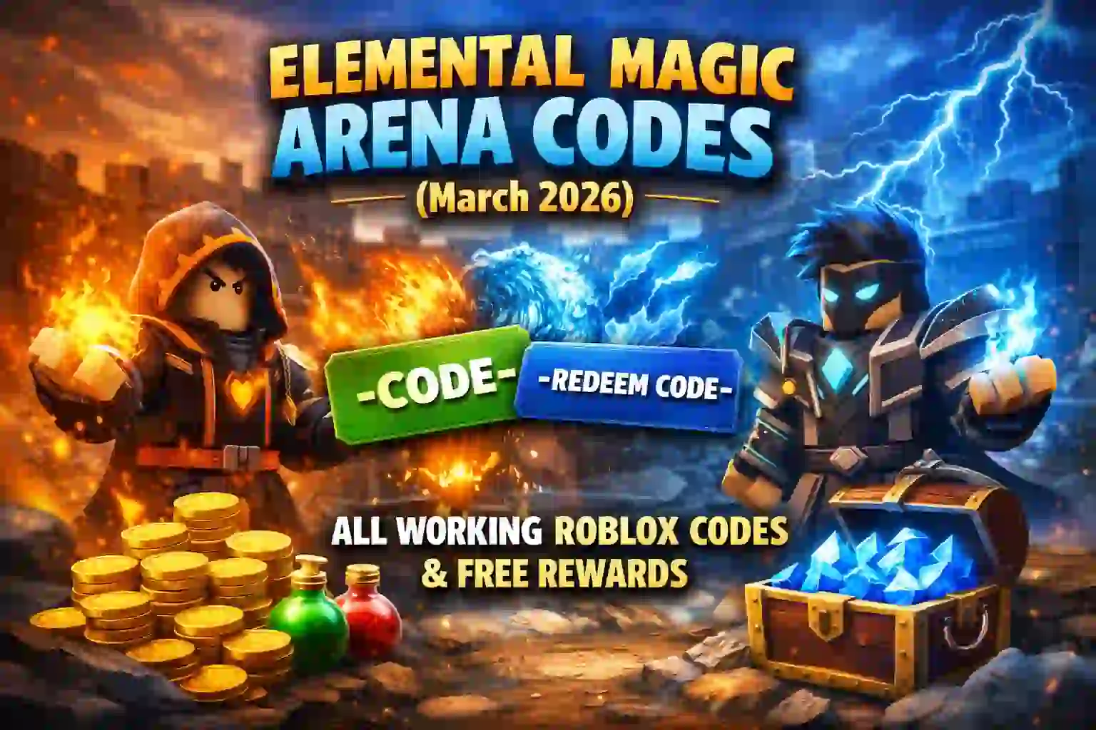 Elemental Magic Arena Codes March 2026 free Roblox rewards