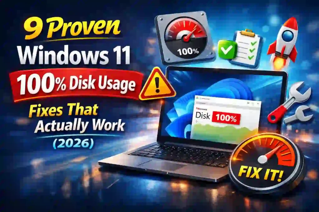 9 Proven Windows 11 100% Disk Usage Fixes That Actually Work (2026)