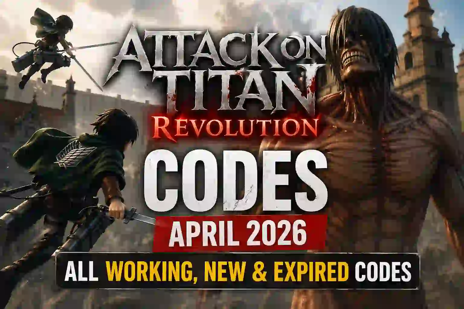 attack on titan revolution codes 2026 working free spins roblox