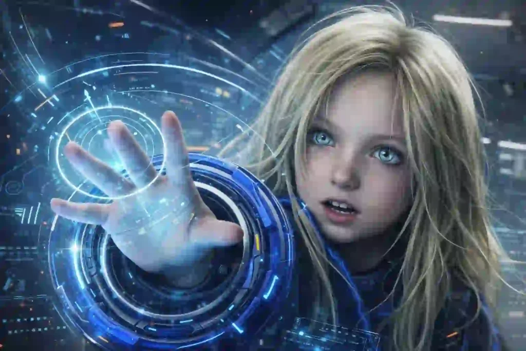This image highlights a key gameplay element from Pragmata (2026), where the AI girl uses holographic technology. It represents the game’s unique mechanics, blending science fiction, AI interaction, and immersive storytelling.
