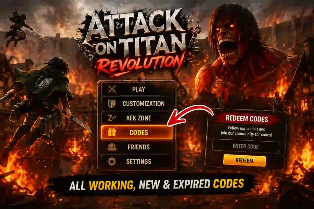 roblox attack on titan revolution codes working free spins gems 2026
