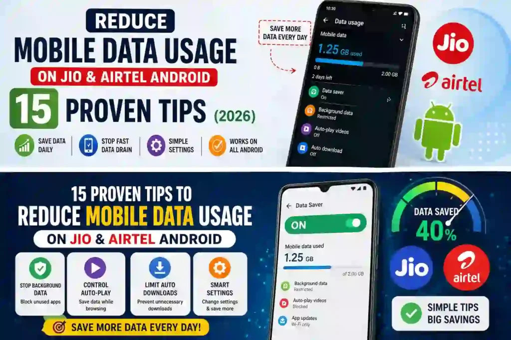 Reduce Mobile Data Usage on Jio & Airtel Android 15 Proven Tips (2026)
