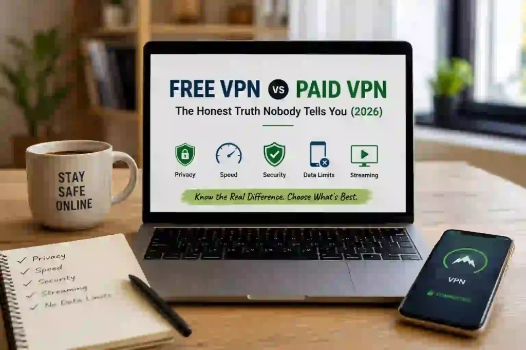 Best paid VPN in India 2026 comparison showing secure VPN protection, fast speed, unlimited data, and online privacy benefits for users.