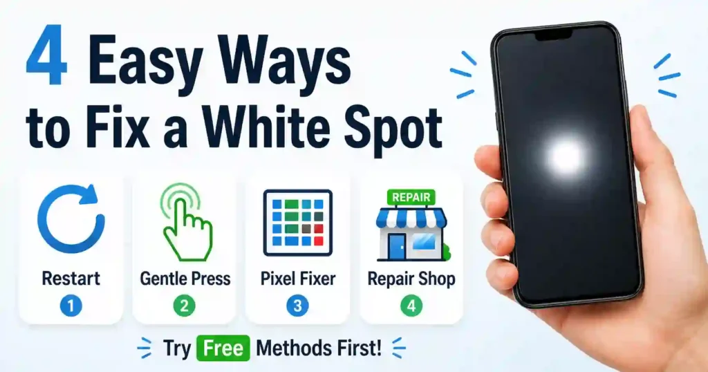 4 easy ways to fix white spot on phone screen free at home