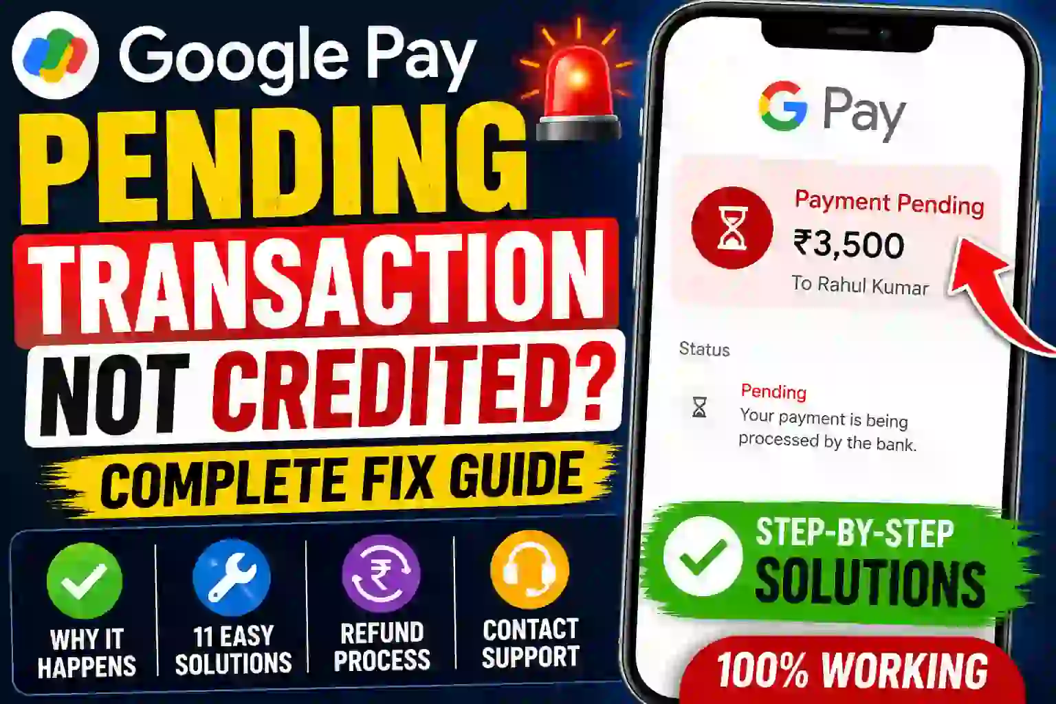 Google Pay pending transaction not credited complete fix guide with refund and support solutions