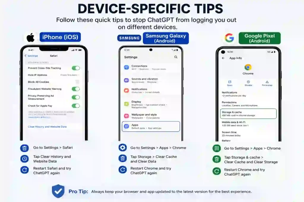 Using ChatGPT on iPhone, Samsung Galaxy, and Google Pixel devices