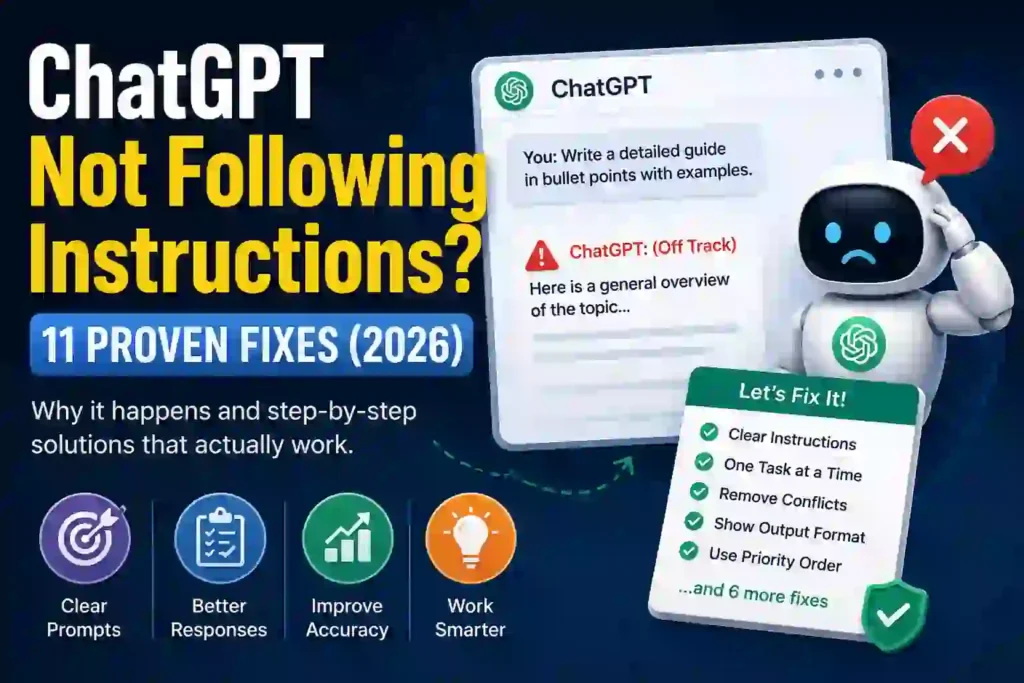 ChatGPT Not Following Instructions? 11 Proven Fixes (2026)