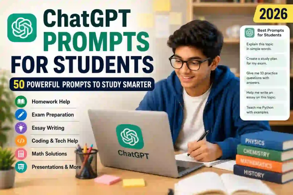 ChatGPT Prompts for Students: 50 Powerful Prompts to Study Smarter (2026)