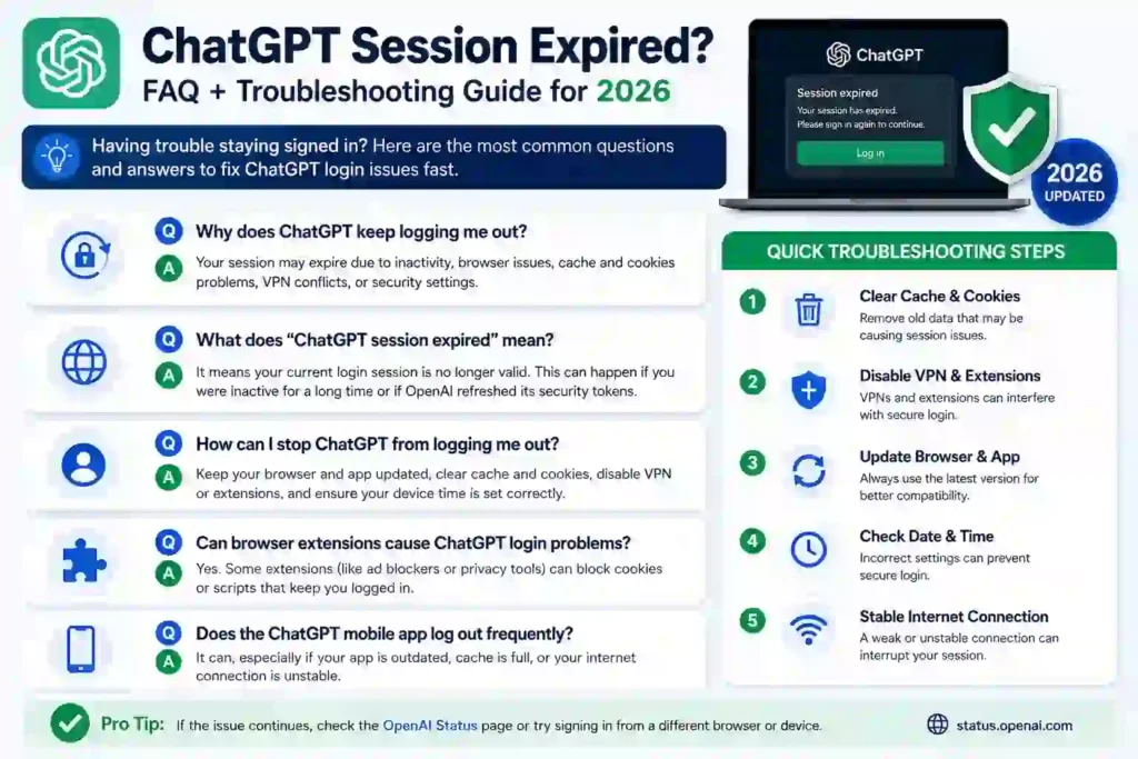 ChatGPT session expired troubleshooting guide for 2026