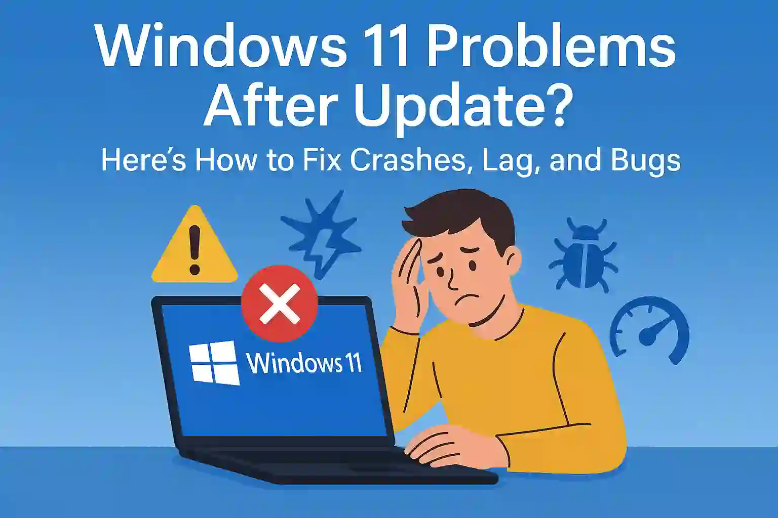 Guide on resolving Windows 11 issues post-update, including crashes, lag, and bugs for 2025.