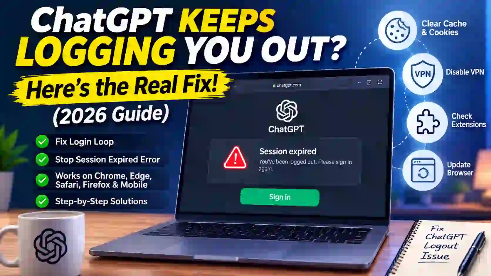 ChatGPT keeps logging me out on Chrome browser in 2026
